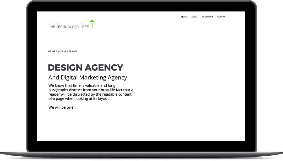 Laptop showing a clean website header mockup
