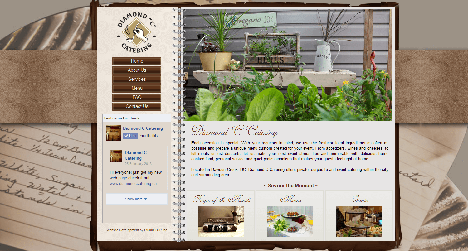 Diamond C-Catering website design